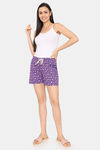 Rosaline Mystic Town Knit Cotton Shorts (Pack of 2) - White Purple — thumbnail 5